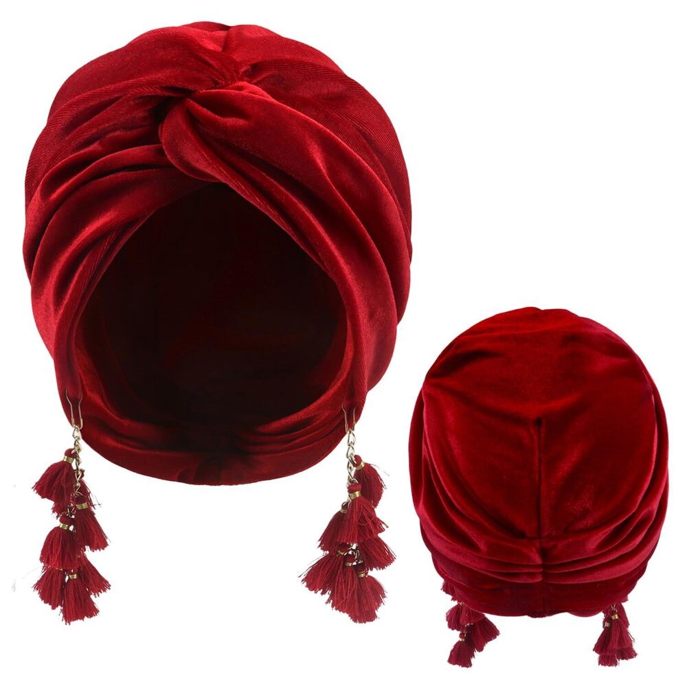 6245 Turban,Cozy Polyester Velvet Turban Hats,Indian Turbans Hats Head